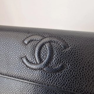 Bolso Cartera Chanel Piel Negra Cadena Dorada
