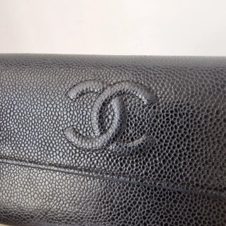 Bolso Cartera Chanel Piel Negra Cadena Plata