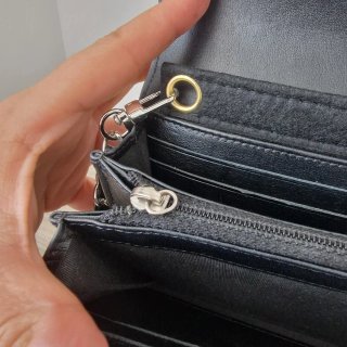 Bolso Cartera Chanel Piel Negra Cadena Plata