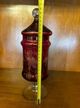 Bombonera Rubí Bohemia Cristal Vintage
