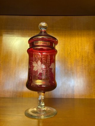 Bombonera Rubí Bohemia Cristal Vintage