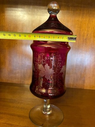 Bombonera Rubí Bohemia Cristal Vintage