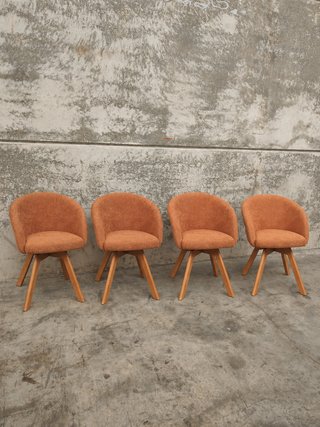 Lote 4 sillas Silla giratoria Marvin chenilla marrón