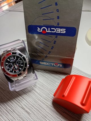 Orologio Sector Cronografo Rosso Argento