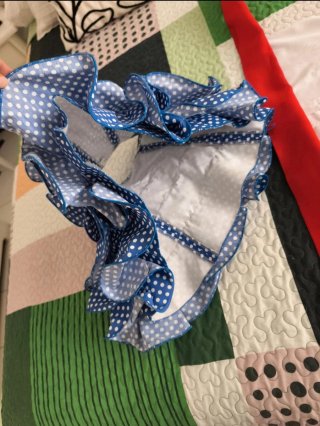 Traje de flamenca niña blanco y azul, con fajín