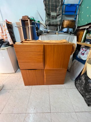 Mueble Estantería Madera y Cristal
