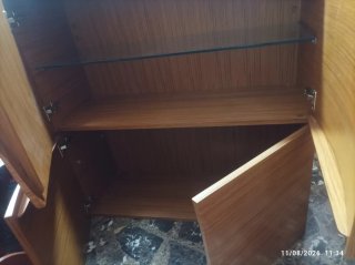 Mueble Estantería Madera y Cristal