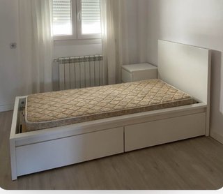 Estructura Cama Malm Blanca 90x200