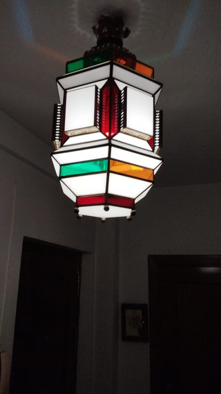 Farol Techo Granadino Cristal Metal
