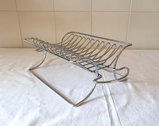 Scolapiatti da appoggio vintage '70 tubolare cromo