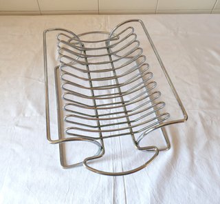 Scolapiatti da appoggio vintage '70 tubolare cromo
