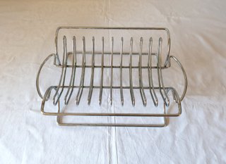 Scolapiatti da appoggio vintage '70 tubolare cromo