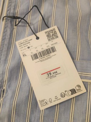 Camisa Mango Rayas Algodón Talla XL