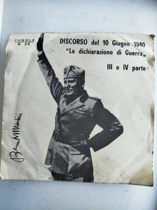 Disco Vinile Benito Mussolini Discorso