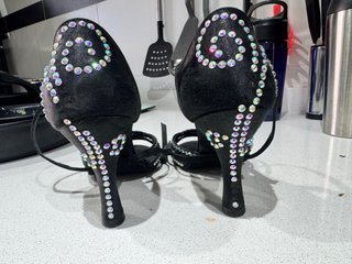 Zapatos de baile REINA negros con pedrería