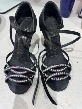 Zapatos de baile REINA negros con pedrería
