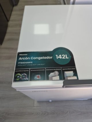 hisense ft184d4awye congelador arcón 142 litros