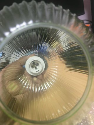 Lámpara colgante cristal verde y dorado