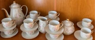 Juego de té de porcelana floral