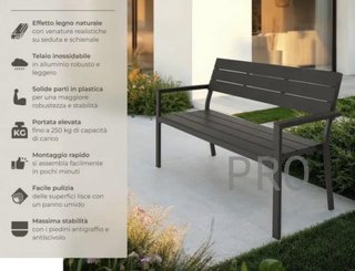 Banco de jardín de aluminio