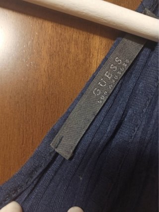Guess Top Crop Blu Navy Righe Rosse