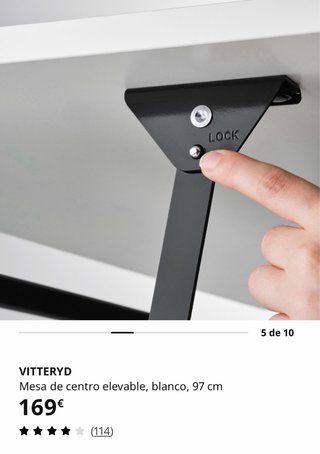 Mesa de centro elevable VITTERYD blanca