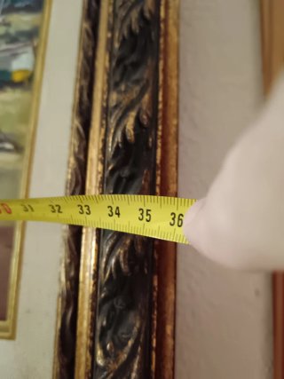 Lienzo pintado con marco de madera