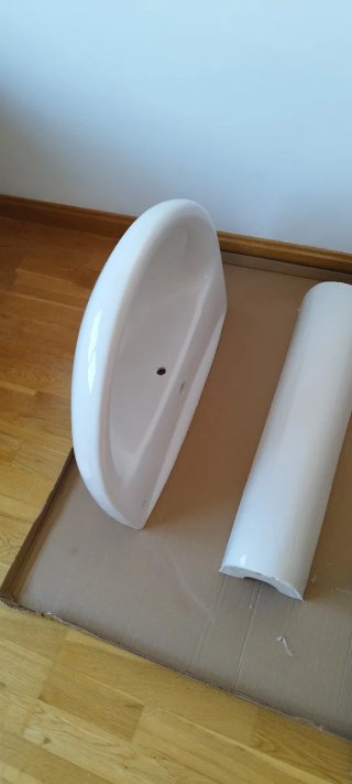 Lavamanos baño  64cm ancho +peana 68 cm