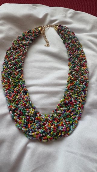 Collana donna multifilo perline multicolore