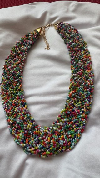 Collana donna multifilo perline multicolore