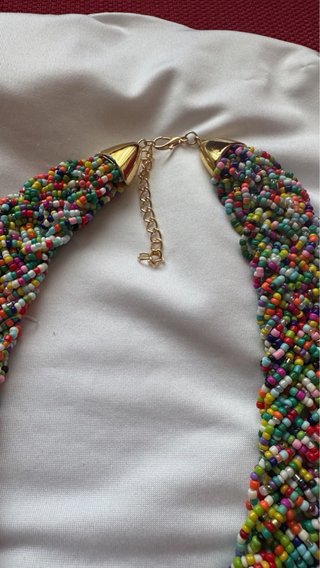 Collana donna multifilo perline multicolore