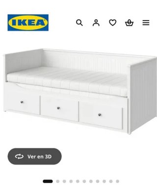 Piezas Diván Hemnes Ikea Blanco con Cajones