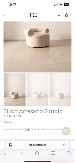 Sillón artesano beige