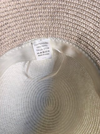 Sombrero de playa beige, rosa y marron