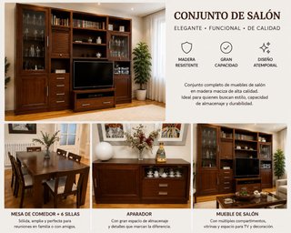 Conjunto Muebles Salón Madera