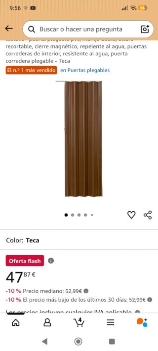 Puerta Plegable PVC Marrón