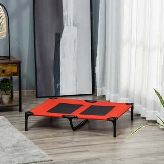 Cama elevada para perro - Roja y Negra