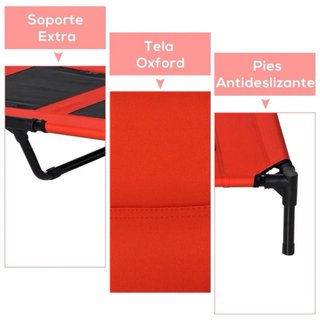 Cama elevada para perro - Roja y Negra