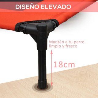 Cama elevada para perro - Roja y Negra