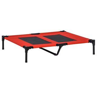 Cama elevada para perro - Roja y Negra