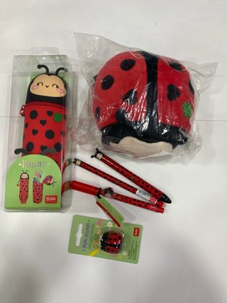 Kit 6 articoli Legami a tema coccinella