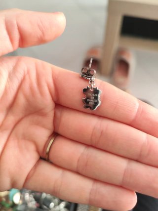 Pendientes Tous Flor Negra y Plata