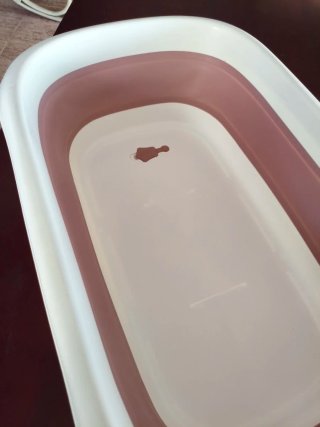 Bañera bebé plegable Blanca/Rosa