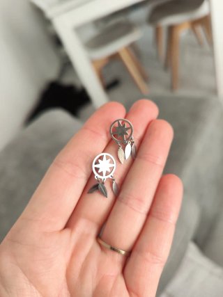 Pendientes atrapasueños plateados