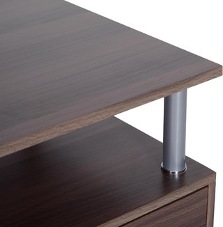 Escritorio Moderno para Computadora con Cajones, Estantes y Teclado Extraíble, Escritorio de Oficina para Casa en Madera Marrón 152X60X88Cm