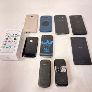 Lote 9 móviles + caja iPhone 5 - Repara o repuesto