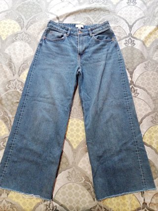 Pantalón H&M Mujer Azul Ancho