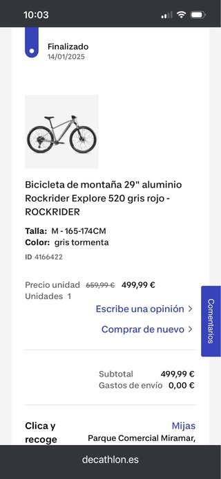 Bicicleta Rockrider 29 M Gris Tormenta