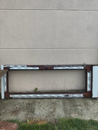 Puerta balconera PVC marrón sin cristal