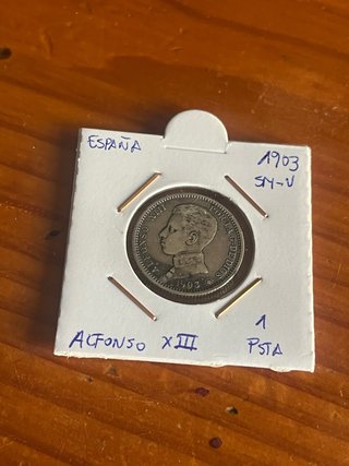 Moneda 1 Peseta Alfonso XIII 1903 Plata
